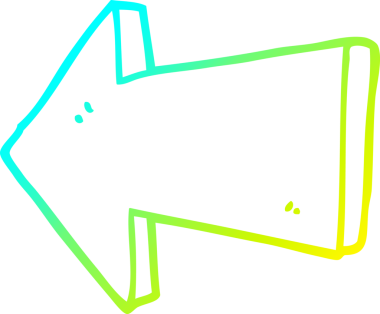 Soğuk gradyan çizgi çizimi bir insan tarafından çizilmiş bir oku işaret ediyor.