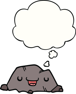 Bir insan tarafından çizilmiş düşünce baloncuklu karikatür.