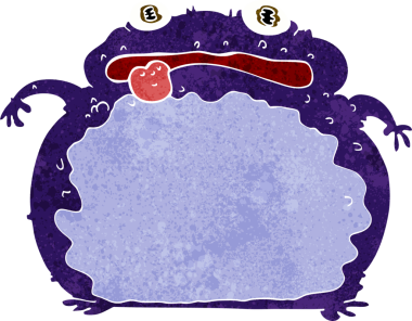 Bir insan tarafından çizilmiş komik bir kurbağa.