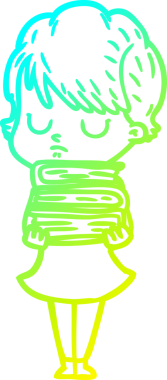 Bir insan tarafından çizilmiş bir karikatür kadın çizimi.