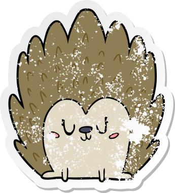 Bir insan tarafından çizilmiş tatlı bir kirpinin sıkıntılı çıkartması.