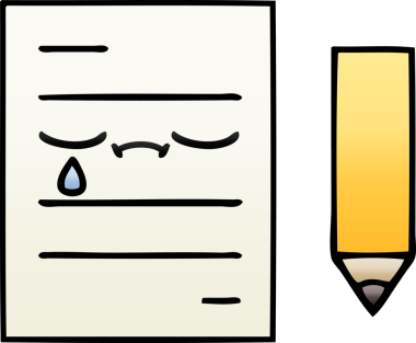 Bir insan tarafından çizilmiş bir test kağıdının gölgelenmiş karikatürü