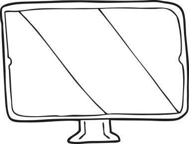 Bir insan tarafından çizilmiş serbest çizim siyah beyaz ekran