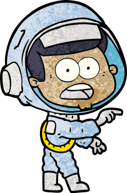 Karikatür bir insan tarafından çizilen astronotu şaşırttı.