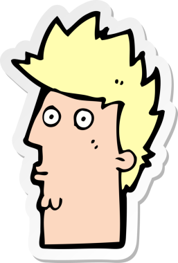 Bir insan tarafından çizilmiş bir karikatür çıkartması.