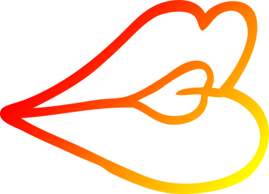 Bir insan tarafından çizilen dudak büken bir çizgi filmin sıcak çizgi çizimi