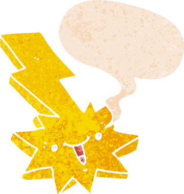 grunge 'da konuşma baloncuğu olan karikatür yıldırımı bir insan tarafından çizilmiş tedirgin geçmiş dokular.