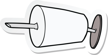 Bir insan tarafından çizilmiş karikatür tıbbi şırıngasının etiketi.