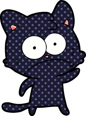 bir insan tarafından çizilmiş sinirli bir kedi.