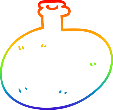 gökkuşağı gradyan çizgi çizimi bir insan tarafından çizilmiş bir çizgi cam şişe