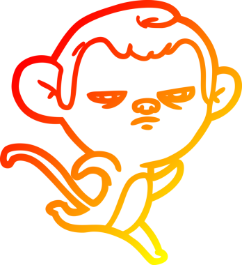 Bir insan tarafından çizilmiş çizgi film maymunu çizimi