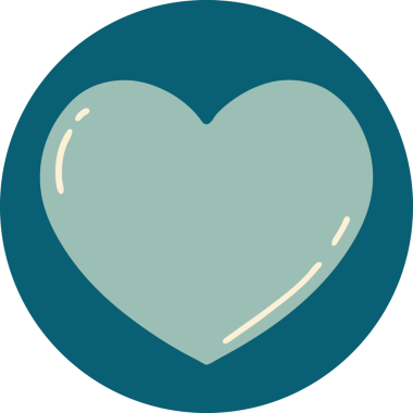 Bir insan tarafından çizilmiş bir kalbin ikonik dövme şekli