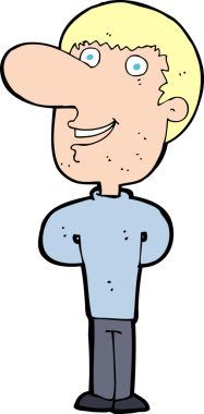 Bir insan tarafından çizilmiş mutlu bir adam.