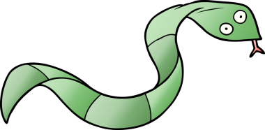 Bir insan tarafından çizilmiş çizgi film yılanı.