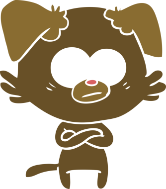 Bir insan tarafından çizilmiş gergin köpek rengi çizgi filmi.