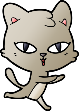 Bir insan tarafından çizilmiş çizgi film kedisi.