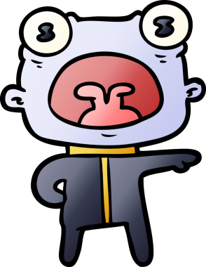 Bir insan tarafından çizilmiş garip uzaylı çizgi filmi.