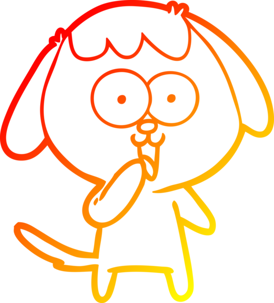 Bir insan tarafından çizilmiş sevimli bir köpeğin sıcak çizgi çizgisi.