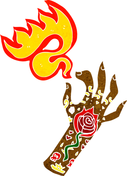 Bir insan tarafından çizilmiş dövme el sembolü.