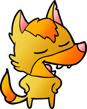 Bir insan tarafından çizilmiş tilki çizgi film karakteri