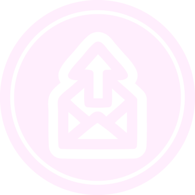 bir insan tarafından çizilmiş e- posta dairesel simgesi gönder