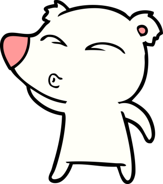 Bir insan tarafından çizilmiş kutup ayısı karikatürü