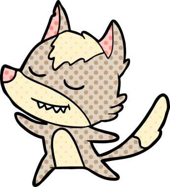 Bir insan tarafından çizilmiş dost canlısı kurt dansı.