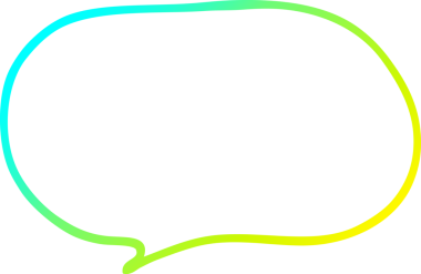 Bir insan tarafından çizilen karikatür ifade baloncuğunun soğuk gradyan çizimi