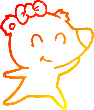 Bir insan tarafından çizilmiş dişi ayı karikatürü.