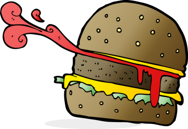 Bir insan tarafından çizilmiş çizgi film burgeri.