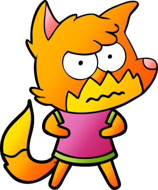 Bir insan tarafından çizilmiş bir tilki.