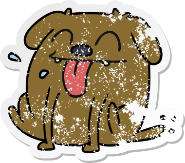 Bir insan tarafından çizilmiş sevimli kawaii köpeğinin serbest sticker 'ı.