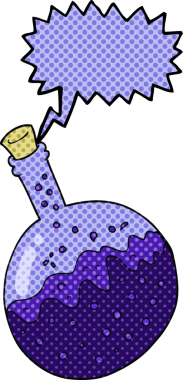 Bir insan tarafından çizilmiş serbest çizim çizgi roman konuşma balonu karikatür kimyasalları