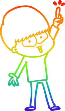 gökkuşağı gradyan çizgi çizimi bir insan tarafından çizilmiş mutlu bir çocuk