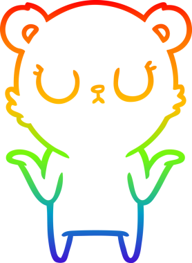 Bir insan tarafından çizilmiş barışçıl bir ayının gökkuşağı gradyanı çizimi