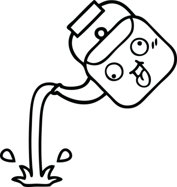 Bir insan tarafından çizilen çaydanlığın çizgi çizimi