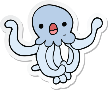 Bir insan tarafından çizilmiş bir denizanasının çıkartması.