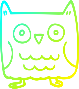 Bir insan tarafından çizilmiş komik bir baykuş çizimi.