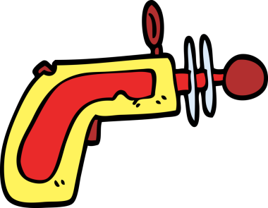 Bir insan tarafından çizilmiş karalama ışın silahı.