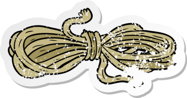 Bir insan tarafından çizilmiş karikatür ipinin sıkıntılı çıkartması.