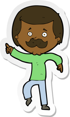 Bir insan tarafından çizilmiş dans eden bir babanın çıkartması.