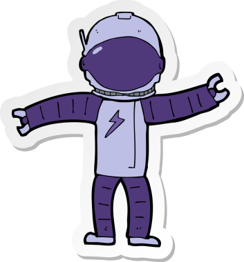 Bir insan tarafından çizilmiş bir astronotun çıkartması.