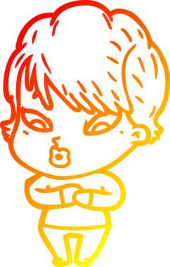 Bir insan tarafından çizilmiş bir karikatür kadın çizimi