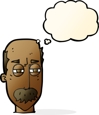 Bir insan tarafından çizilen düşünce baloncuğuyla yaşlı bir adamı sinirlendiren çizgi film.