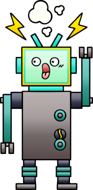 Bir insan tarafından çizilmiş bir robotun gölgelenmiş çizimi