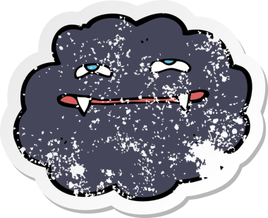 Bir insan tarafından çizilmiş vampir çizgi filminin gerilimli yapıştırması.