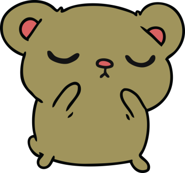 Bir insan tarafından çizilmiş şirin bir ayının serbest çizimi.