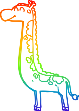 gökkuşağı gradyan çizgisi bir insan tarafından çizilmiş bir zürafa