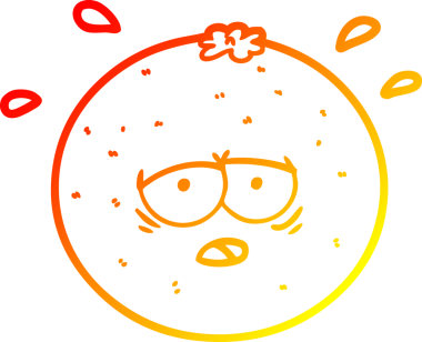 Bir insan tarafından çizilmiş sıcak çizgi portakal.