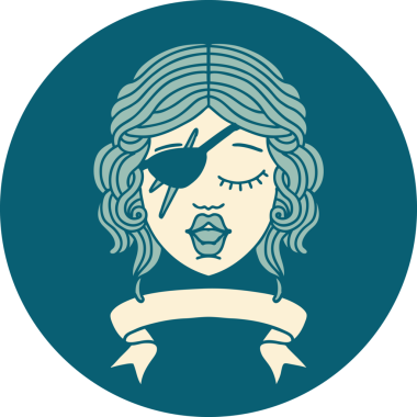 Retro Dövme Tarzı İnsan Rogue karakteri Bir insan tarafından çizilmiş pankartıyla